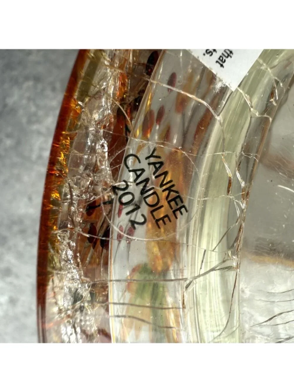 Yankee Candle Jar Shade Crackle Glass Pumpkin & Autumn Leaves Fall 2012